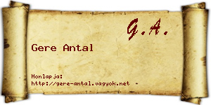 Gere Antal névjegykártya